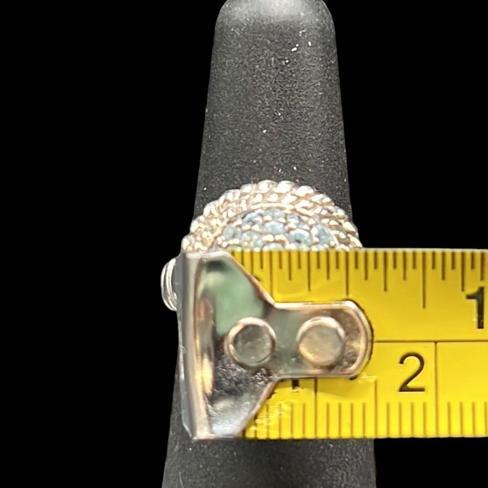 Blue Apatite Dome Ring Women’s Size 6 Sterling Silver 925 Jewelry Rope Outline - Picture 9 of 10